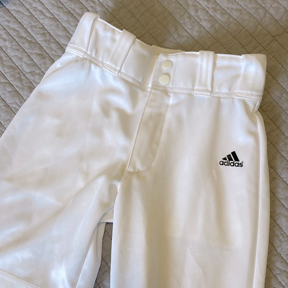 NWT Adidas Baseball Pants - White: Youth Small